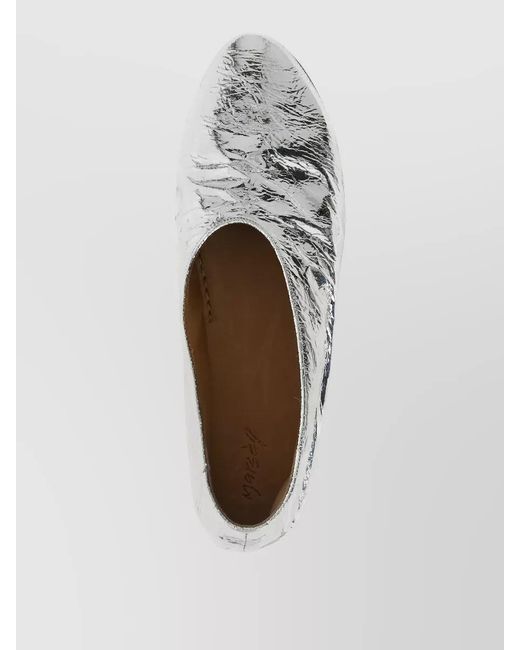 Marsèll White Coltellaccio Flat Loafers Round Toe Metallic