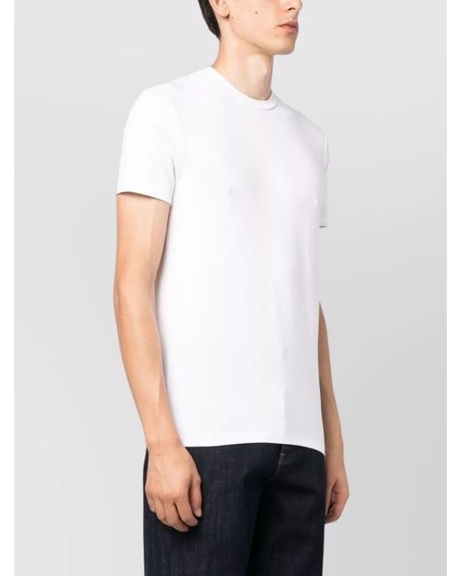 Emporio Armani White Short-Sleeve Crew-Neck T-Shirt for men