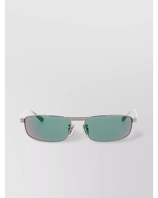 Balenciaga Green Metal Rectangle Sunglasses
