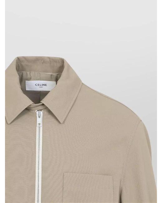 Céline Natural Cotton Single Breasted Coat for men