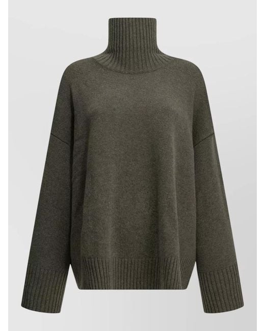 Soeur Green Merino Wool Turtleneck Sweater