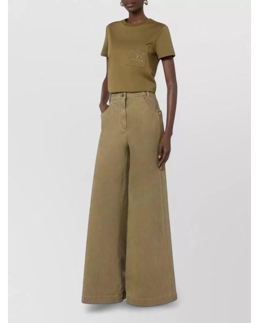 Max Mara Green Papaia Regular Fit Crew Neck Top