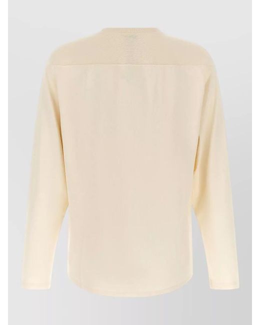 KENZO Natural Varsity Logo Long Sleeve Casual T Shirt for men