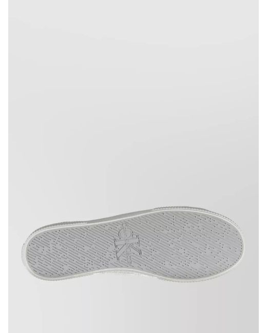 Calvin Klein White Canvas Lace-Up Sneakers for men
