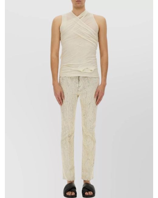 Rick Owens White I-Headon Utility Skinny Trousers for men