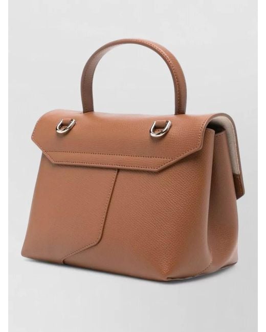 Emporio Armani Brown Small Leather Shoulder Bag Top Handle Strap