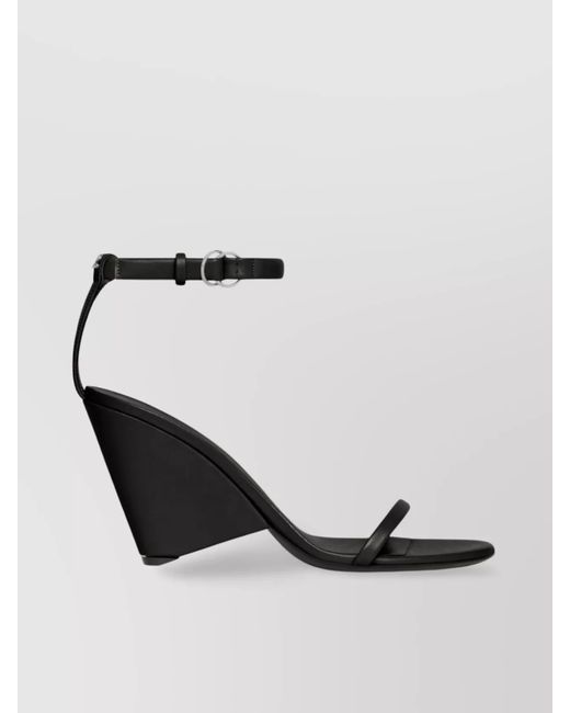 Courreges White Leather Wedge Sandals