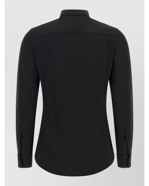 Xacus Black Pina Shirt Active Line Curved Hem