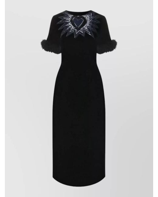 Fendi Black Silk Midi Dress