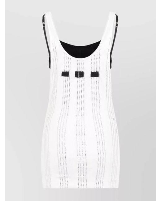 The Attico White Cotton Ribbed Jersey Tank Top
