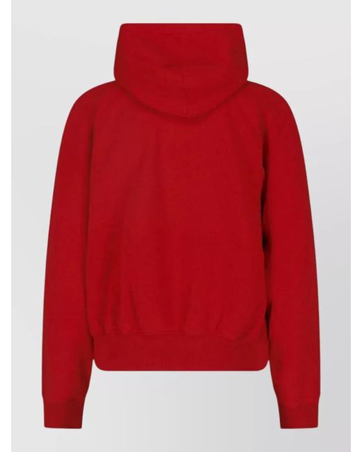 Polo Ralph Lauren Red Hooded Sweatshirt Kangaroo Pocket Ribbed Cuffs Hem