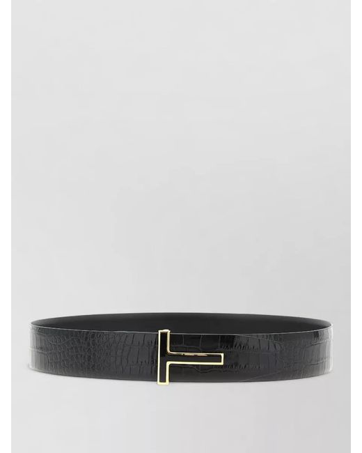 Tom Ford Gray Leather Reversible Belt for men