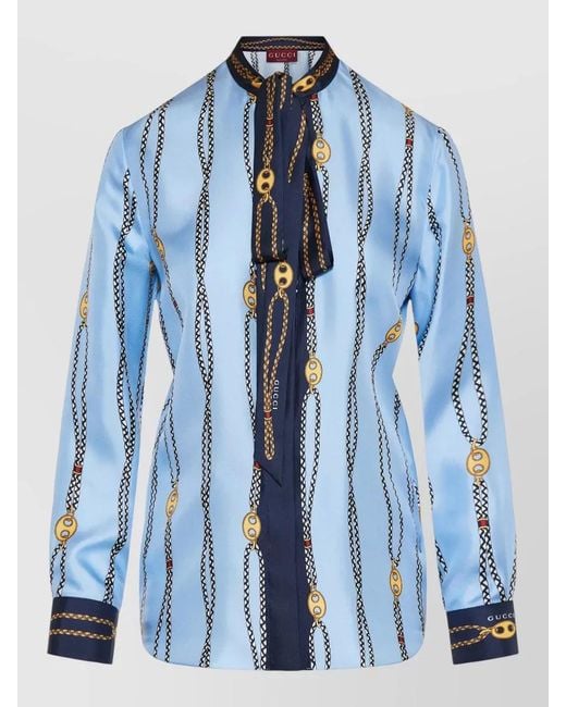 Gucci Blue Marina Waves Shirt