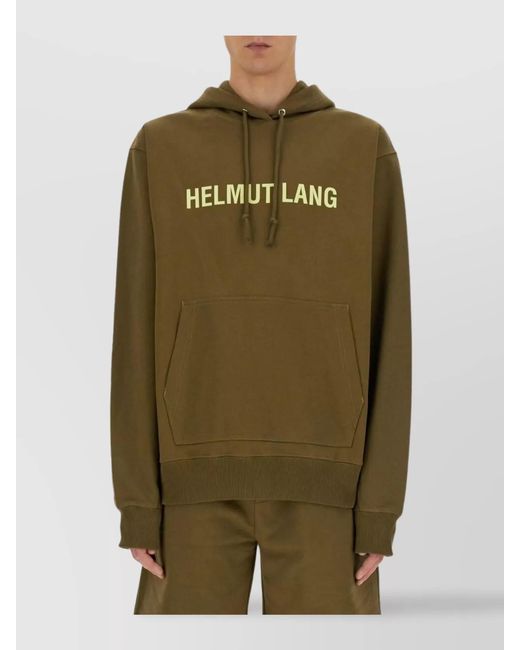 Helmut Lang Green Cotton Regular-Fit Hoodie for men