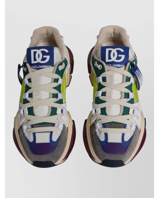 Dolce & Gabbana Multicolor Leather Low-Top Sneakers for men