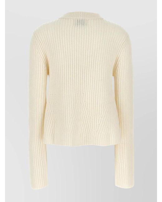 Loulou de Saison Natural 'Cosmo' Crew Neck Ribbed Knit Sweater