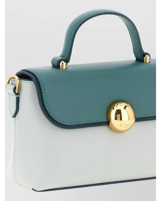 Furla Blue Moonlight Mini Handbag Top Handle Strap