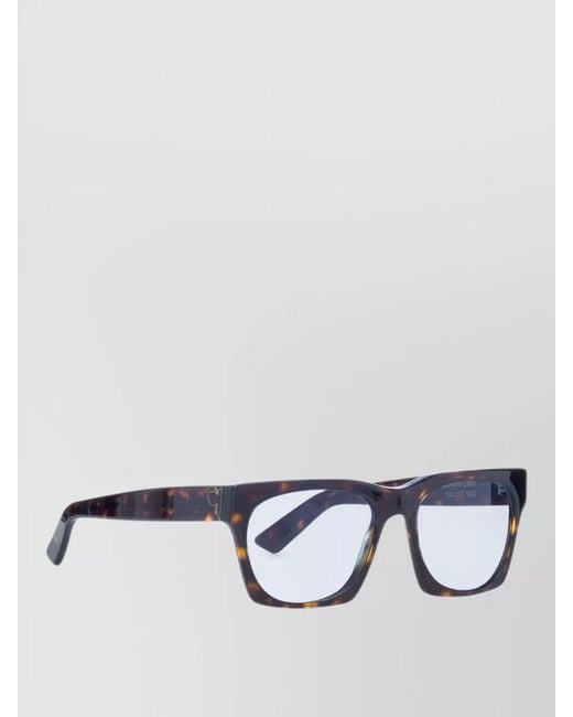 Facehide Metallic Rectangular Sunglasses Lenses Tortoiseshell Frame