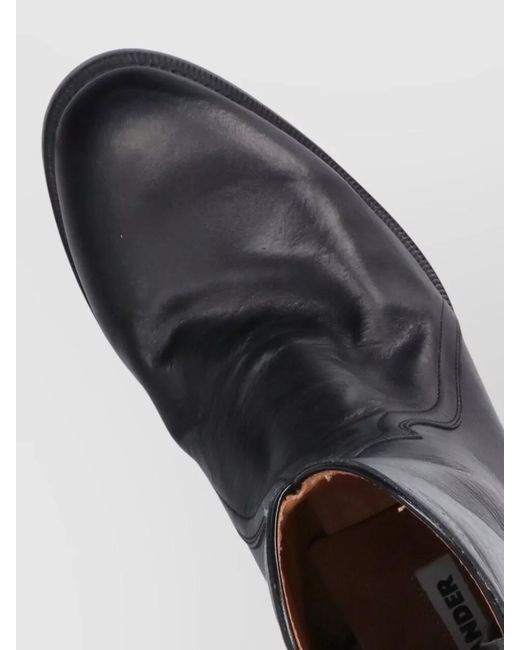 Jil Sander Black Leather Ankle Boots for men
