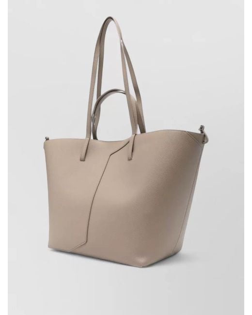 Emporio Armani Natural Medium Leather Tote Bag Top Handles
