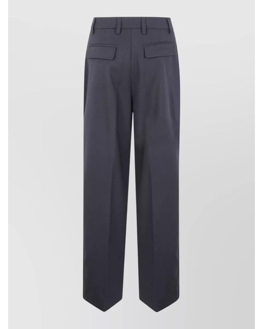 Thelatest Blue Wide Leg Pants Belt Loops Back Pockets