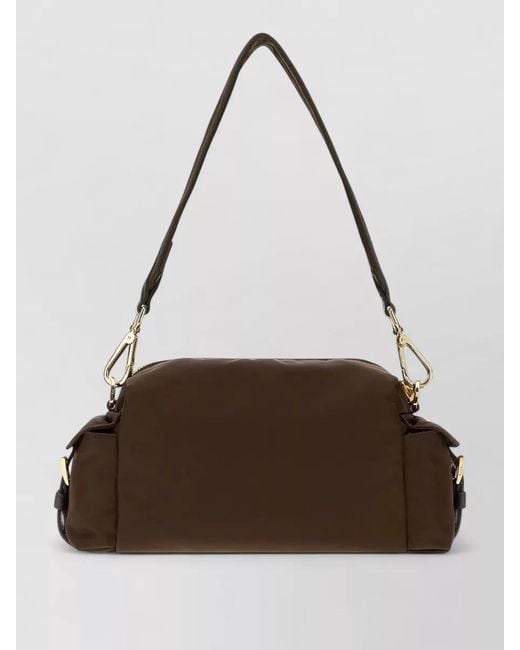 Prada Brown Shoulder Bag Tone Hardware Adjustable Strap