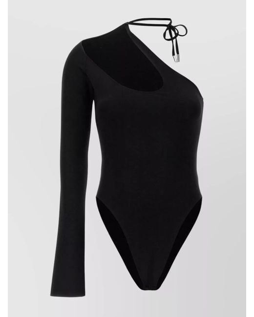 David Koma Blue Asymmetric Bodysuit