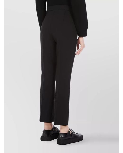 Max Mara Black Wool Slim-Fit Cropped Trousers