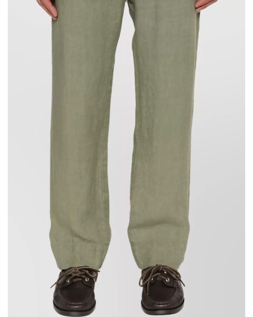 Vivienne Westwood Green Linen Straight-Leg Trousers for men