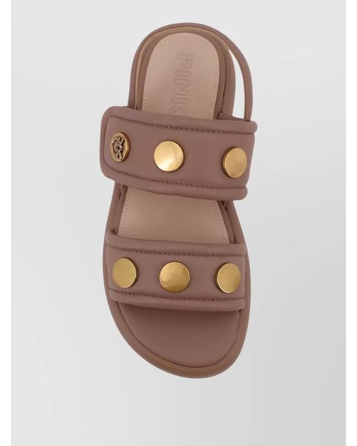 Pinko Brown Leather Sandals