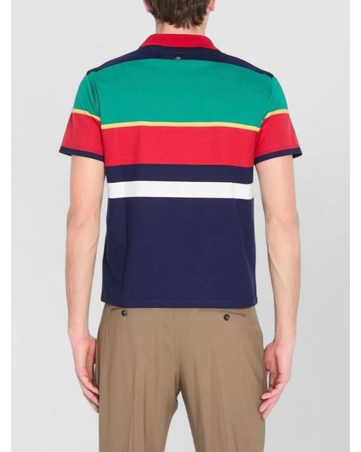 Versace Blue Striped Cotton-Jersey T-Shirt for men