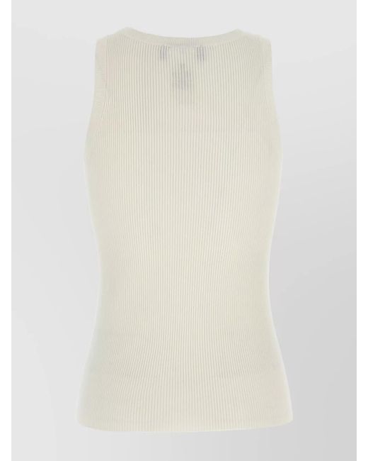Fendi White Silk Tank Top