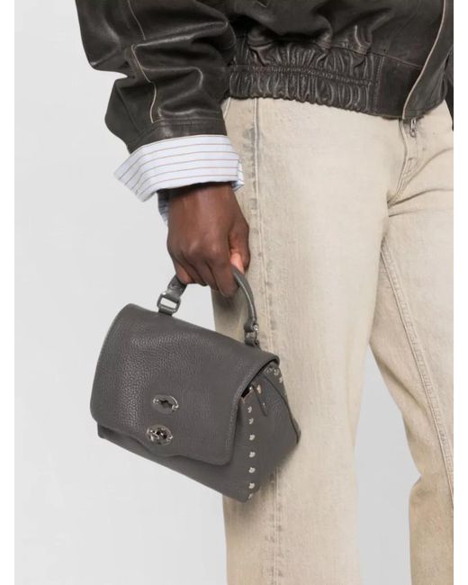 Zanellato Gray Postina Daily Baby Leather Shoulder Bag