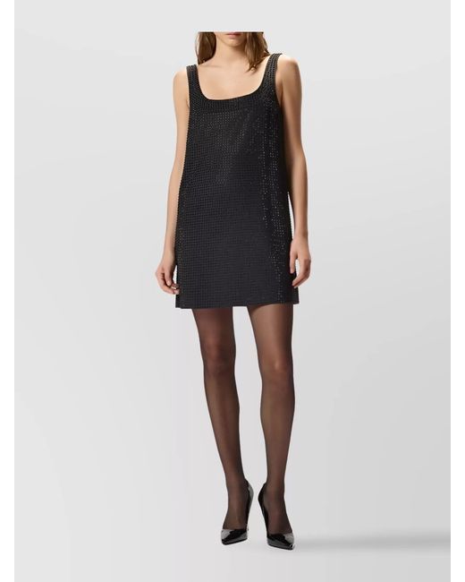 Pinko Black Sleeveless Mini Dress Stud Embellishments
