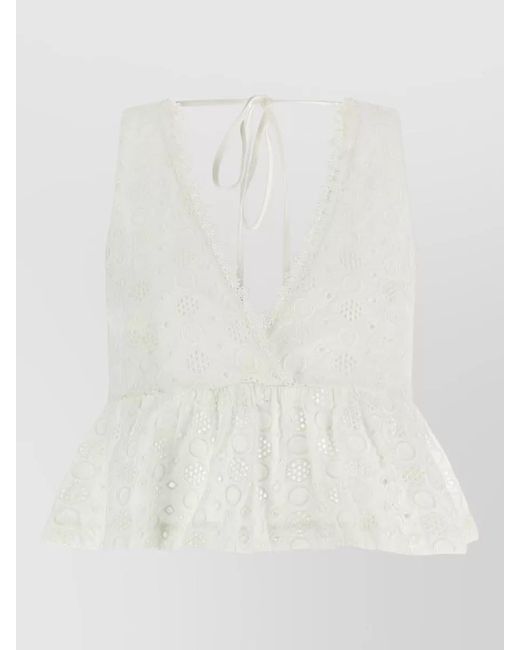Pinko White Cotton Kiersten Tank Top