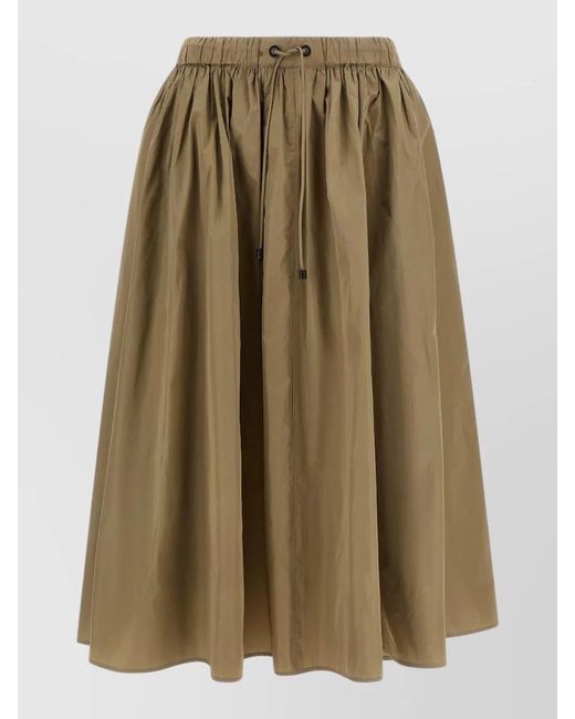 Max Mara Green Mxmlonza Skirt Gathered Design Midi Length