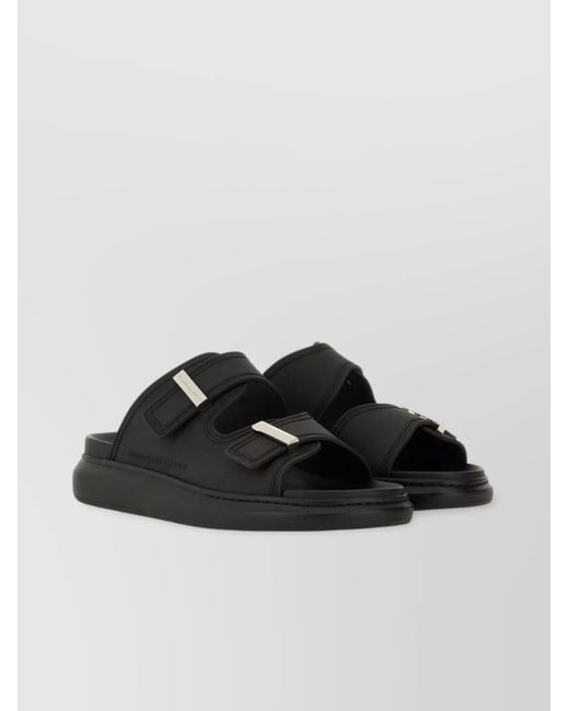 McQueen Black Hybrid Double Buckle Sandals for men