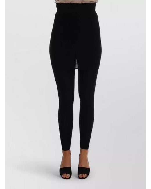 Dolce & Gabbana Black Cashmere Silk Stretch High Waist Skirt