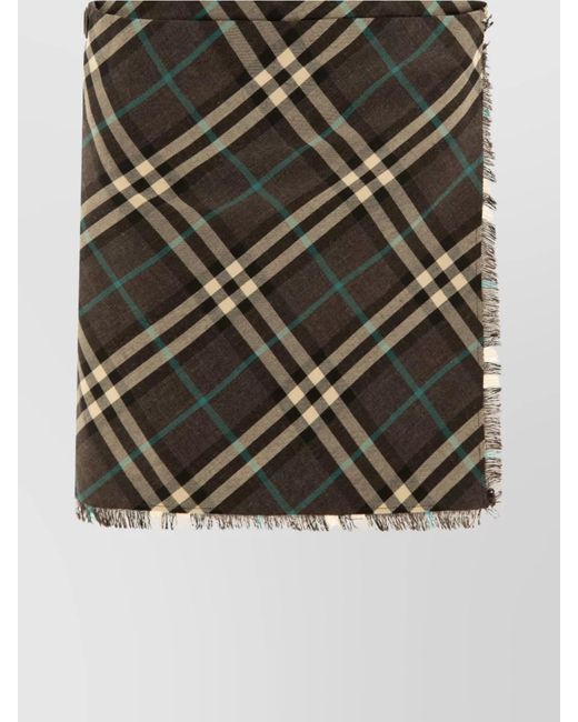 Burberry Multicolor Wool Blend Mini Kilt With Check Pattern