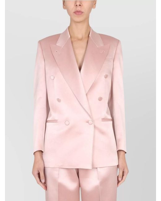 Gucci Pink Silk Double-Breasted Blazer