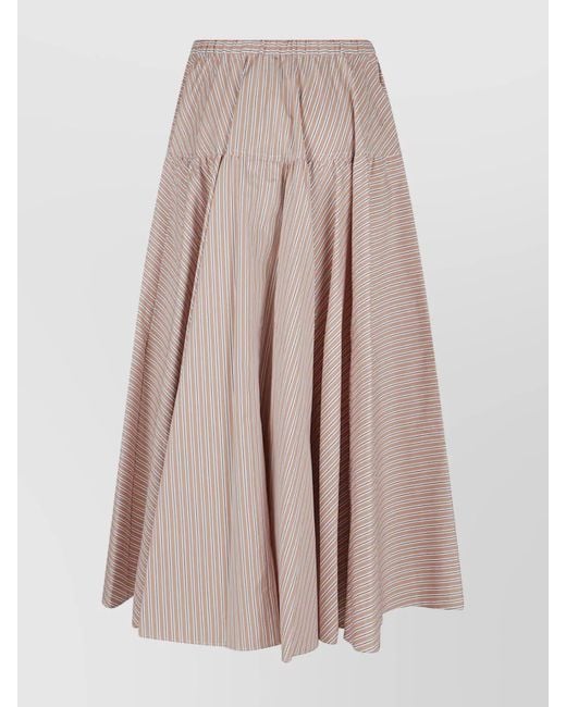 Patou Multicolor Ankle Length Flared Skirt With Side Pockets