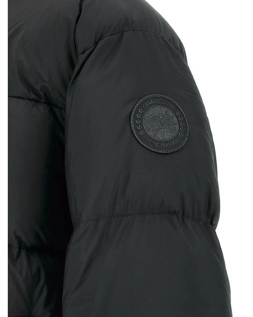 Canada Goose Black Sterling Hooded Down Coat Breathable Padded for men