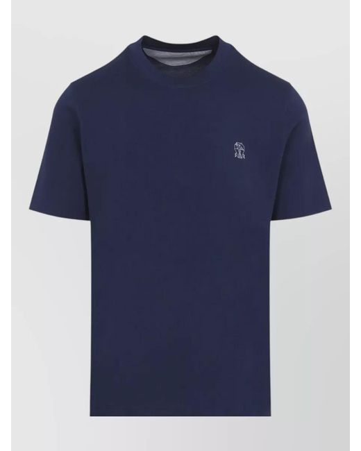 Brunello Cucinelli Blue Cadetto Cotton T Shirt Regular Fit for men
