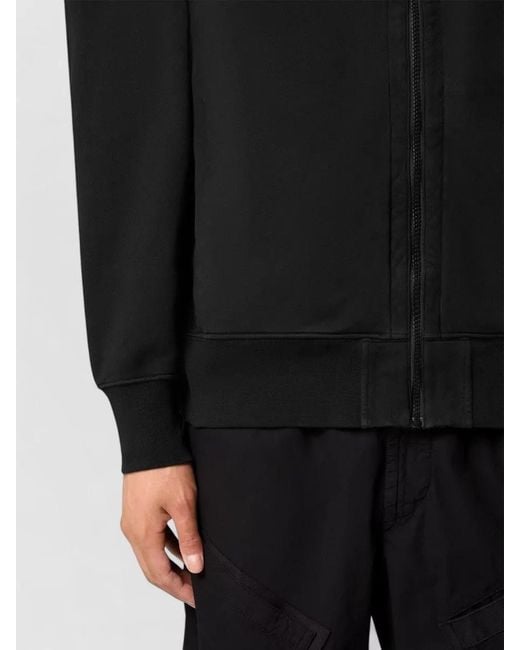 Stone Island Black Hooded Jacket Double Layer Hood for men