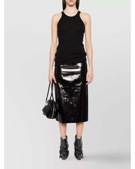 Sportmax Black Silk Cotton Tank Top