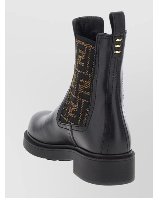 Fendi Black Leather Biker Ankle Boots
