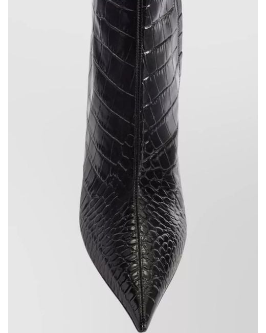 Paris Texas Black Vera Knee High Crocodile Effect Boots 85
