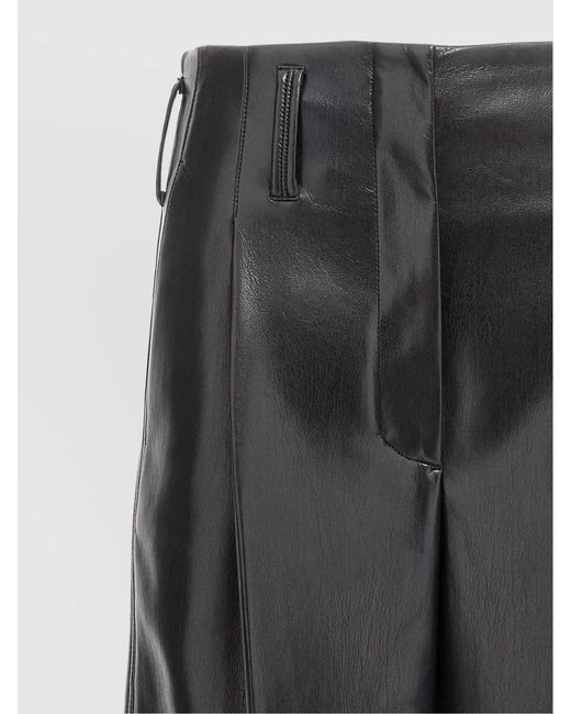 Philosophy Gray Faux Leather Wide-Leg Trousers