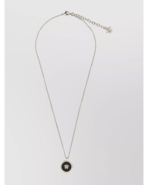 Versace White Link Chain Pendant Necklace for men