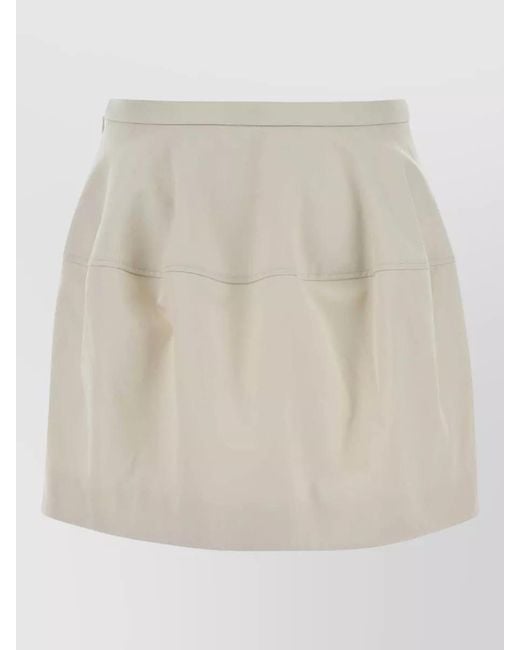 Loewe Natural High Waist Cotton Blend Pleated Skirt